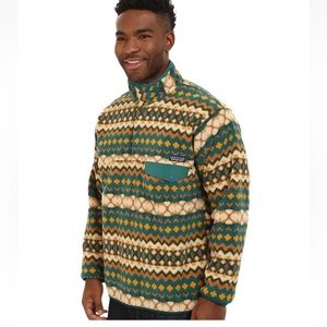 NEW Patagonia Mens Small Synchilla snap pullover Fleece Jacket Cliff Arbor Green